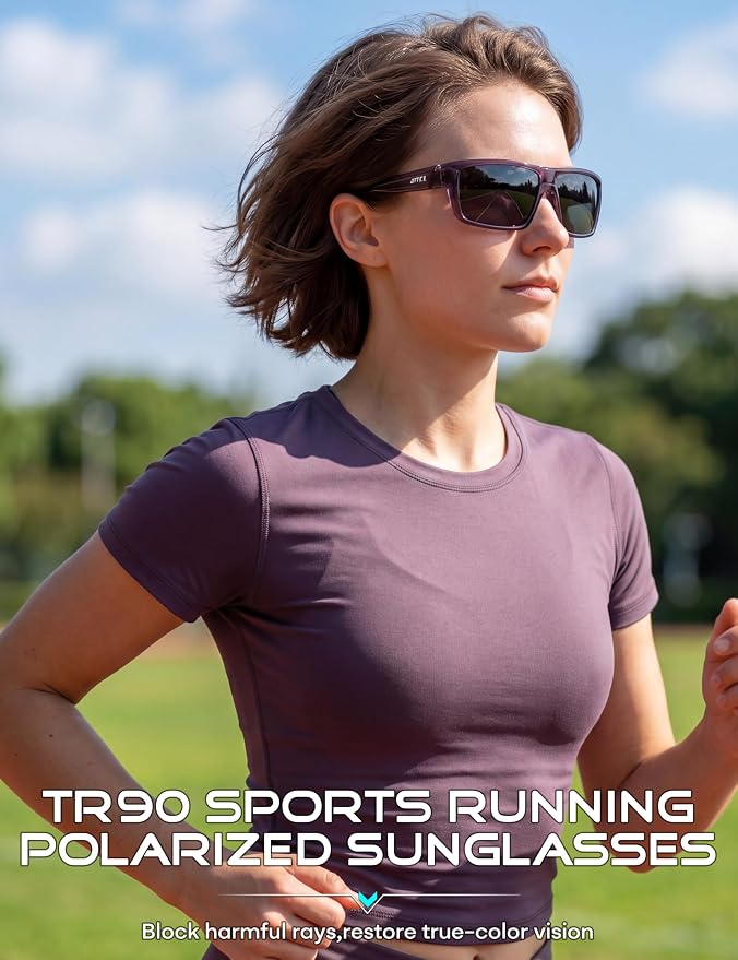 ATTCL Polarized Sunglasses Men for Fishing: UV Protection Lightweight TR90 Sports Wrap Sun Glasses Driving Golf Running