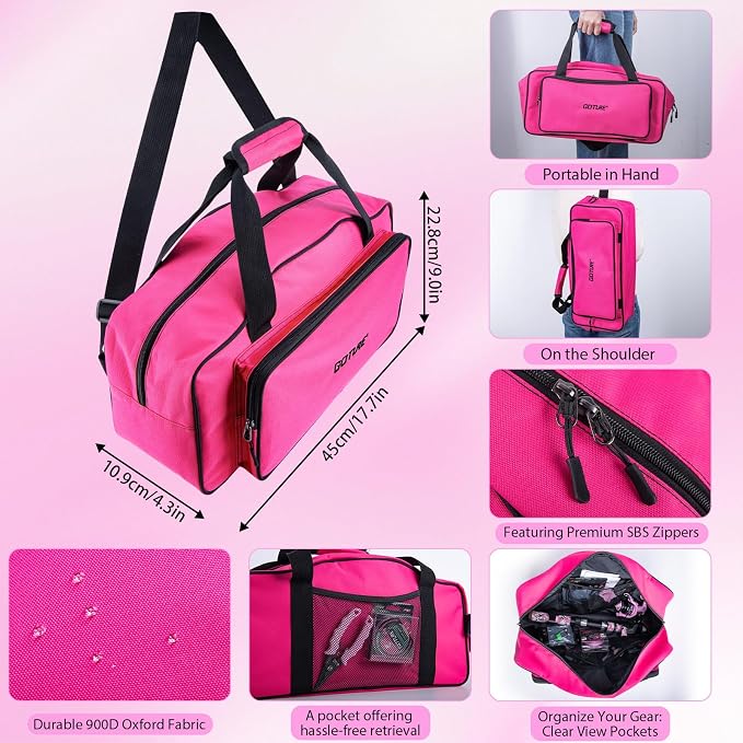 Goture Pink Fishing Rod and Reel Combo - ML Action Spinning Reel Pole with Pink Bag - Telescopic Rod Kit for Starter Travel Saltwater Freshwater, Gift for Woman