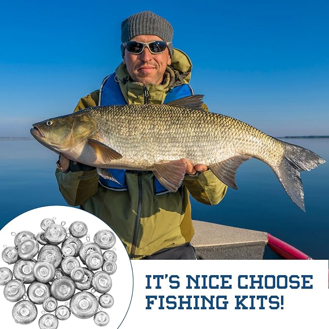 36 Pieces Fishing Disc Sinkers Weights Disc Sinker Fishing Sinkers Weights for Saltwater Catfishing Trolling Surf Tackle