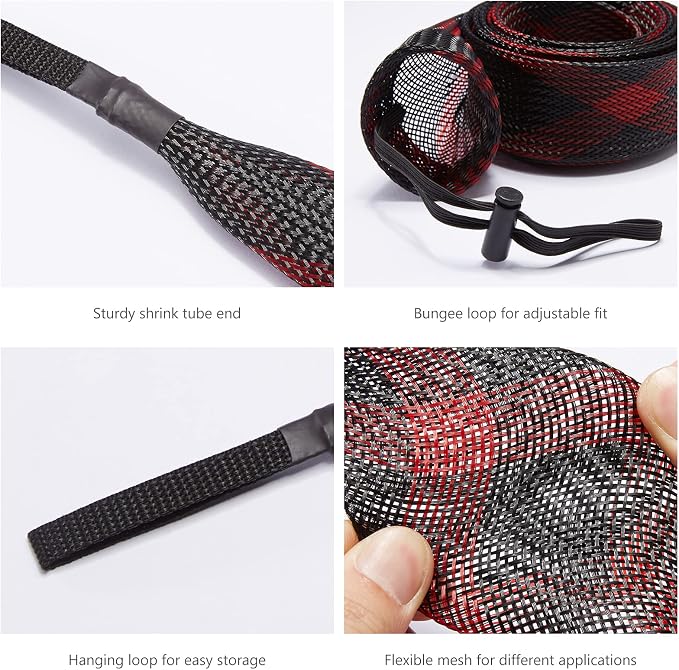 BASSDASH Casting Spinning Fishing Rod Sleeves Protective Rod Socks for Fishing Poles Up to 7-1/2ft