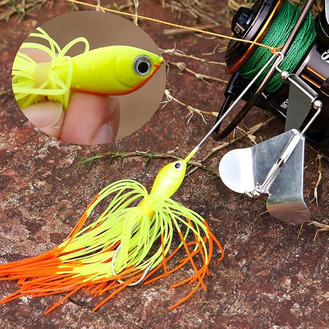 Sougayilang Fishing Lures Buzzbait Spinnerbait Jigs Lure for Bass Pike Fishing