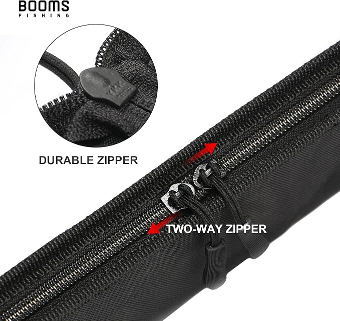 Booms Fishing PB1 Fishing Rod Case, Portable Folding Fishing Pole Case, Fishing Spinning Rod Bag, Store Up to 2 Fishing Poles with Reels, 4.4ft/53inch
