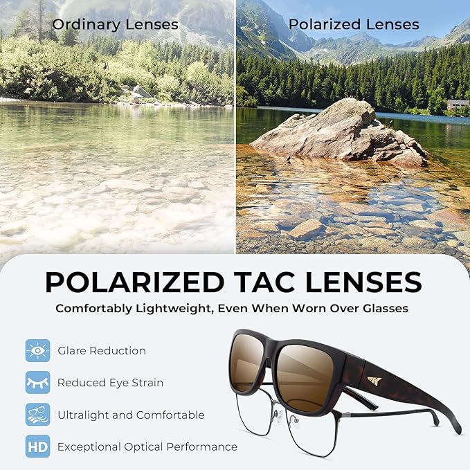 KastKing Chariton Fit-Over Polarized Wrap Around Over Sunglasses for Men and Women, Ideal for Driving Fishing Cycling Running