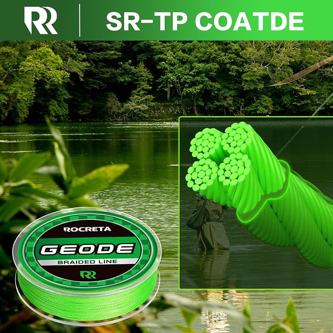 Geode Braided Fishing Line, Super Strong Power Braid Lines for Saltwater and Freshwater Fish 8-50lb, 150yds/300yds/500yds/1000yds
