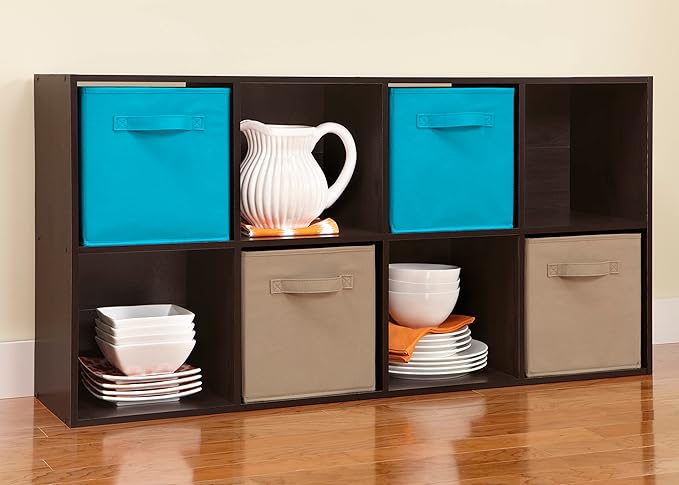 ClosetMaid Cubeicals 8 Cube Storage Shelf Organizer Bookshelf, Stackable, Vertical or Horizontal, Easy Assembly, Wood, Espresso Finish