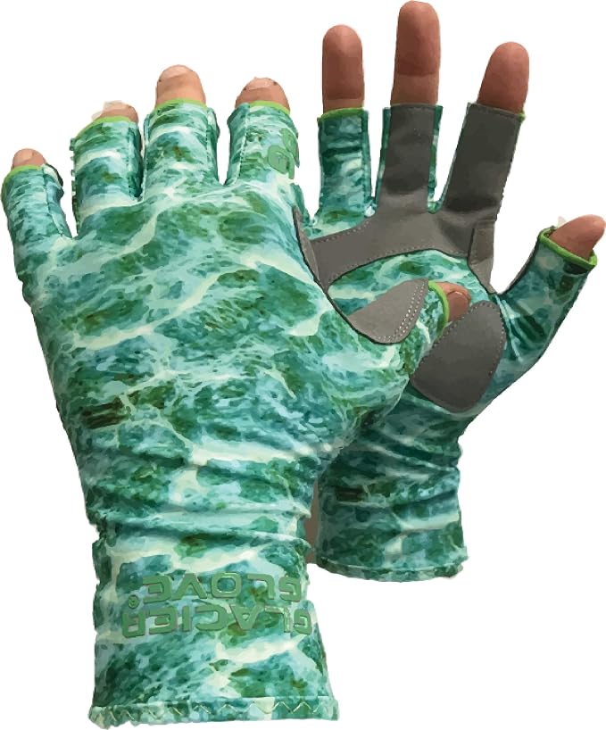 Glacier Glove Islamorada 50+ Sun Protection Durable Lightweight Breathable Quick-Dry Fingerless Outdoor Fishing Sun Glove