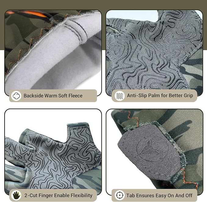 Palmyth Men's Hunting Gloves for Cold Weather and Winter Camo Glove