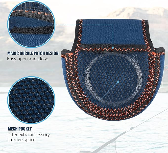 M MAXIMUMCATCH Maxcatch Fly Reel Case, Sheepskin Lined Neoprene Protective Reel Bag Pouch Cover, Fits 3/4wt 5/6wt 7/8wt (2, Fits 9/11wt)