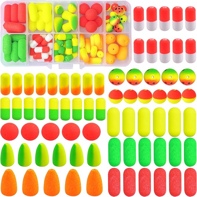 AGOOL Pompano Rigs Fishing Floats Bobbers Snell Float Foam Fishing Rig Floats Live Bait Walleye Rig Making Accessories Bullet Cylinder Float for Trout Catfish