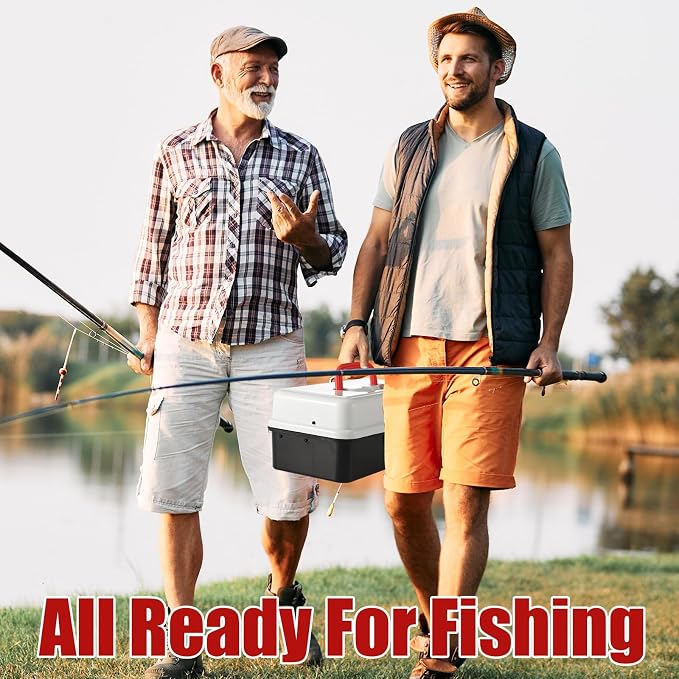 517 Pcs Father's Day Large 3 Layers Tackle Box with Tackle Fishing Lures Kit Included Pliers, Fish Lip Gripper, Crankbait, Hooks, Other Accessories Fishing Kit for Men Gifts(Black White)