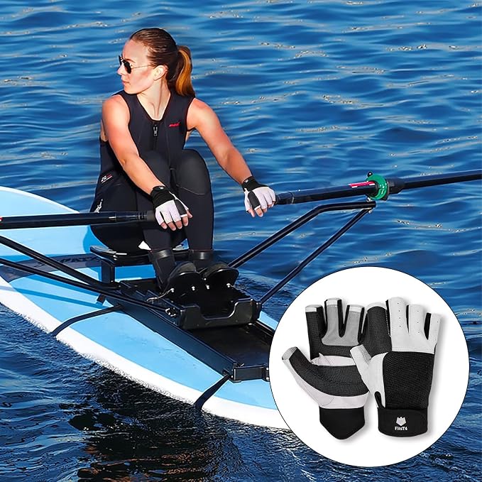 FitsT4 Sports Sailing Gloves 3/4 Finger and Grip Great for Sailing, Yachting, Paddling, Kayaking, Fishing, Dinghying Water Sports for Men and Women
