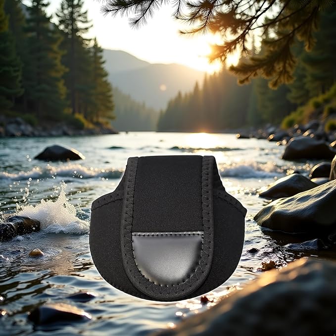 1pc Black Fishing Reel Cover-Spinning/Baitcasting Reel-Slimplicty Fashionable Case Bag Protective Pouch Storage Cover Bag For 100 150 Series Baitcaster Fishing Reel Bags Storage,Reels and Accessories