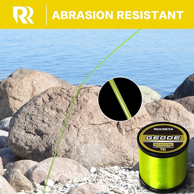 Geode Monofilament Fishing Line - Premium Resistant Nylon Mono Fishing Line 3-100lb - Superior Freshwater & Saltwater Mono Leader Materials 500/1200/2400yds
