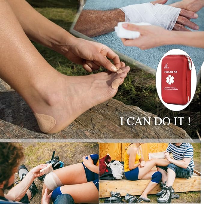 163 Pieces First Aid Kit Waterproof IFAK Molle System Portable Essential Injuries Medical Emergency equipment Survival kits for Car Kitchen Camping Travel Office Sports Home
