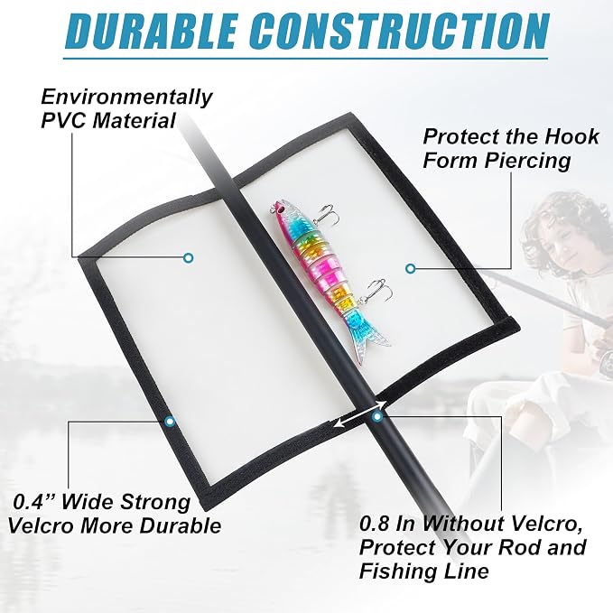Fishing Lure Wraps, Fishing Hook Covers Durable Clear PVC Lure Covers Keeps Fishing Safe Easily See Lures Bait Storage Protector