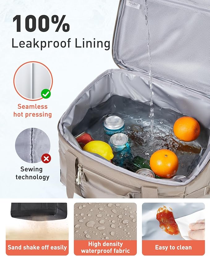 TOURIT Soft Sided Cooler Bag Insulated 30/48/60 Cans, Large Collapsible & Leakproof Ice Chest for Picnic, Beach, Camping, Travel, Sports Fan Coolers
