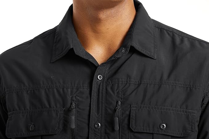 MAGCOMSEN Men's UPF 50+ Sun Protection Shirts, Button Down Long Sleeve Shirt for Hiking, Fishing, Safari