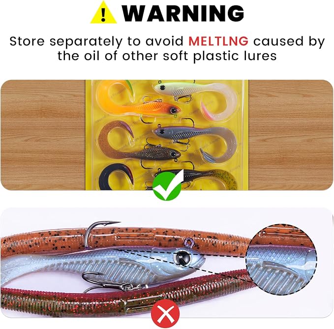 TRUSCEND Duramax Pre-Rigged Fishing Lures with BKK Jig Hooks, 10X Tear-Resistant TPE Soft Swimbaits for Bass Striper Trout Crappie Walleye Grouper, Lifelike Fishing Baits for Saltwater and Freshwater