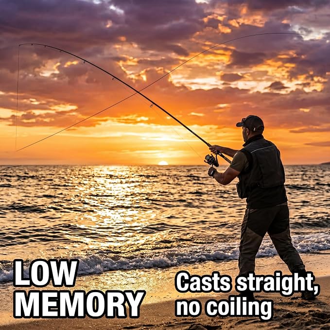 Monofilament Fishing Line 500 Yards 10-35lb Test, High Abrasion Resistant Leader, Low Memory Nylon Line for Freshwater Saltwater (Clear/Purple/Black/Orange/Red-Brown)