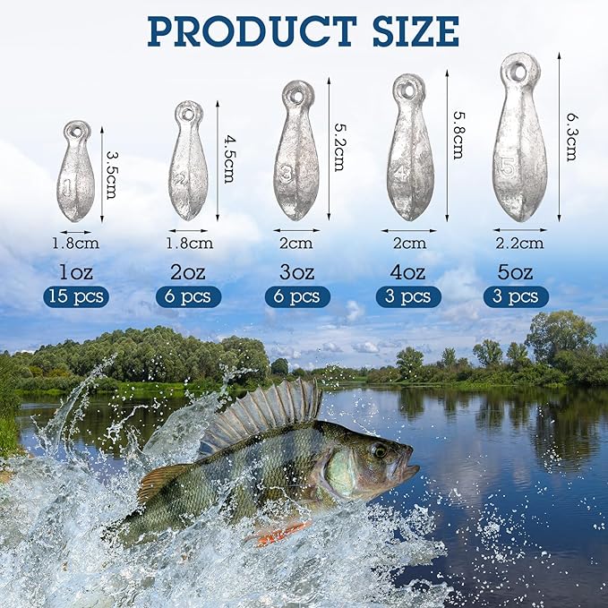 Fishing Weights Sinker Kit Rig Fishing Weight Sinker Weights Bank Sinkers Saltwater Sinkers Bass Casting in