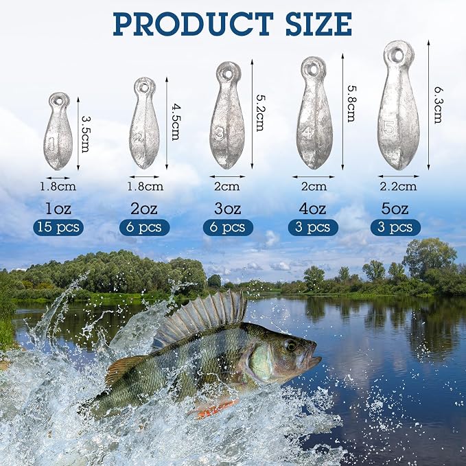 Fishing Weights Sinker Kit Rig Fishing Weight Sinker Weights Bank Sinkers Saltwater Sinkers Bass Casting in