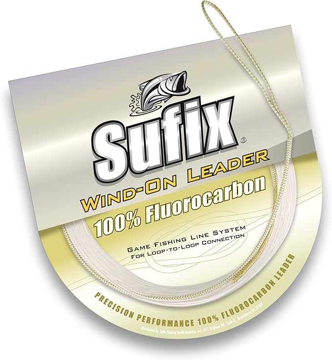 Sufix Wind-On Fluorocarbon Leader Fishing Line-33-Feet Leader (Clear, 50-Pound) (700-050F)