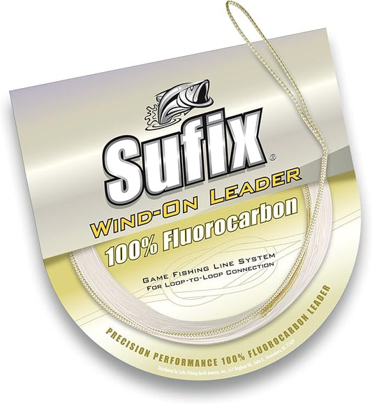 Sufix Wind-On Fluorocarbon Leader Fishing Line-33-Feet Leader (Clear, 50-Pound) (700-050F)