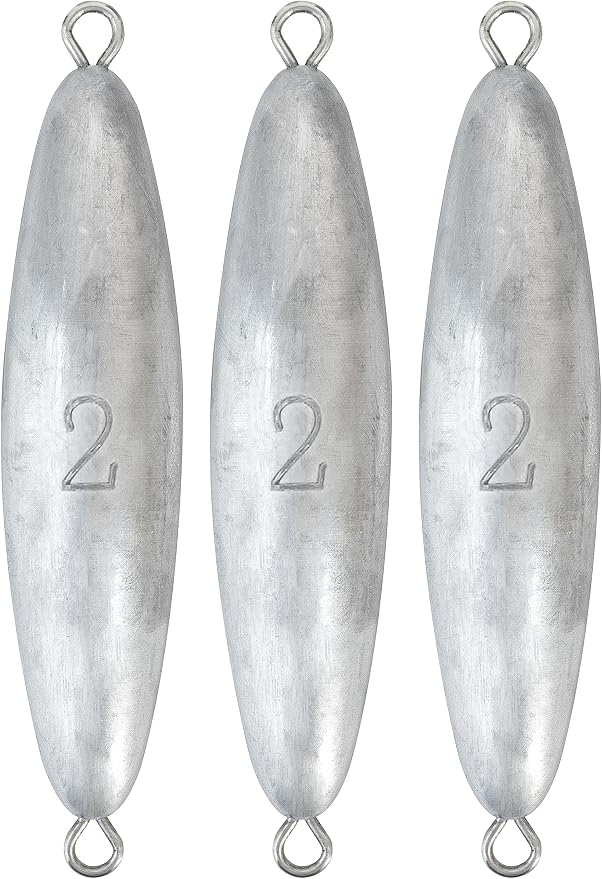 BLUEWING Torpedo Sinker Through Wire Fishing Weight Saltwater Bullet Lead Double Ringed 2oz-48oz