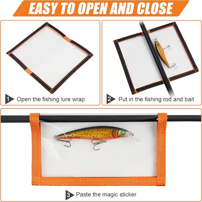Fishing Lure Wraps, Fishing Hook Covers Durable Clear PVC Lure Covers Keeps Fishing Safe Easily See Lures Bait Storage Protector
