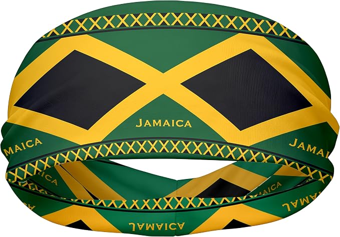 Flag Headbands for Men Women, Moisture Wicking Sweatband Breathable Sports Headwrap, Non-Slip Stretchy Fitness Hair Band