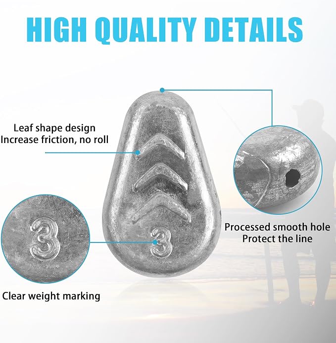 5/10 Pack No Roll Sinker Lead Fishing Weights Catfish Sinkers Coin Disc Weight Snagless Flat Inline Sinker for Catfishing Rig Bank River Surf Fishing Saltwater