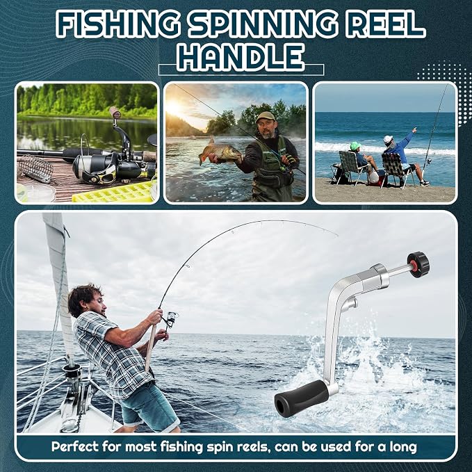 MorningRo Fishing Reel Handle Crank Rotary Knob Power Handles for Spinning Reel Replacement Grip Parts, Middle Size Type 1000-4000