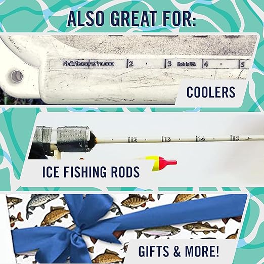 Fishing Ruler Decal 2-Pack | 36” Transparent Rod Fish Measuring Sticker | Made in USA | Stick-On Fish Measurement for All Rod Types | Waterproof | Marine Grade Adhesive | Durable Fishing Tool | 2 Pack