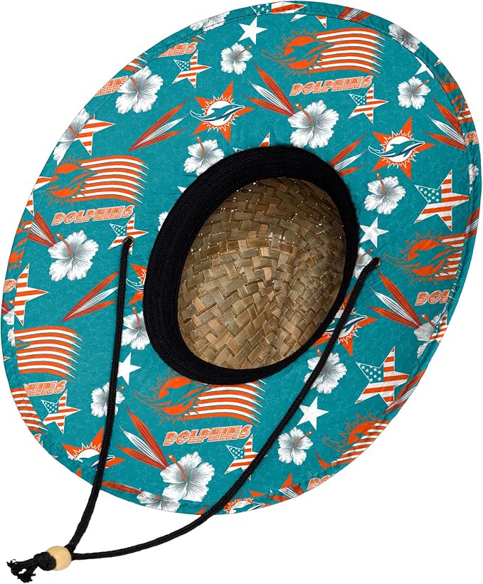 FOCO Men's NCAA College Team Logo Floral Straw Sun Hat
