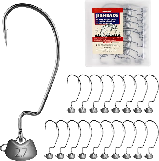 Swing Weedless Ned Rig Jig Heads - 20pcs Weedless Jig Head Hooks for Bass Fishing, Ideal for Ned Rig Baits, Durable Jigheads for Fishing, Anglers