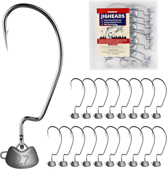 Swing Weedless Ned Rig Jig Heads - 20pcs Weedless Jig Head Hooks for Bass Fishing, Ideal for Ned Rig Baits, Durable Jigheads for Fishing, Anglers