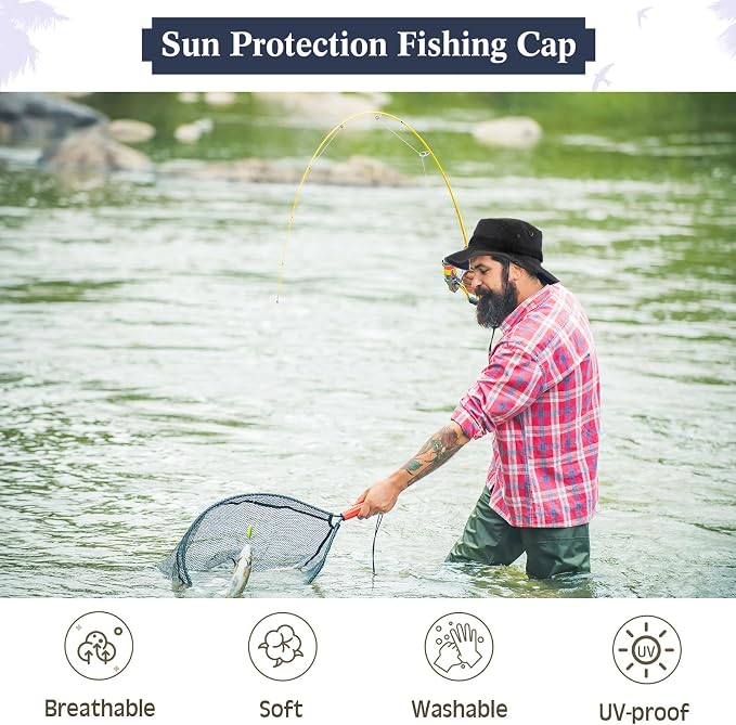 Xtinmee 10 Pcs Bucket Hat Bulk Safari Hat Wide Brim Boonie Hiking Fishing with Chin Strap for Women Men Adult Summer
