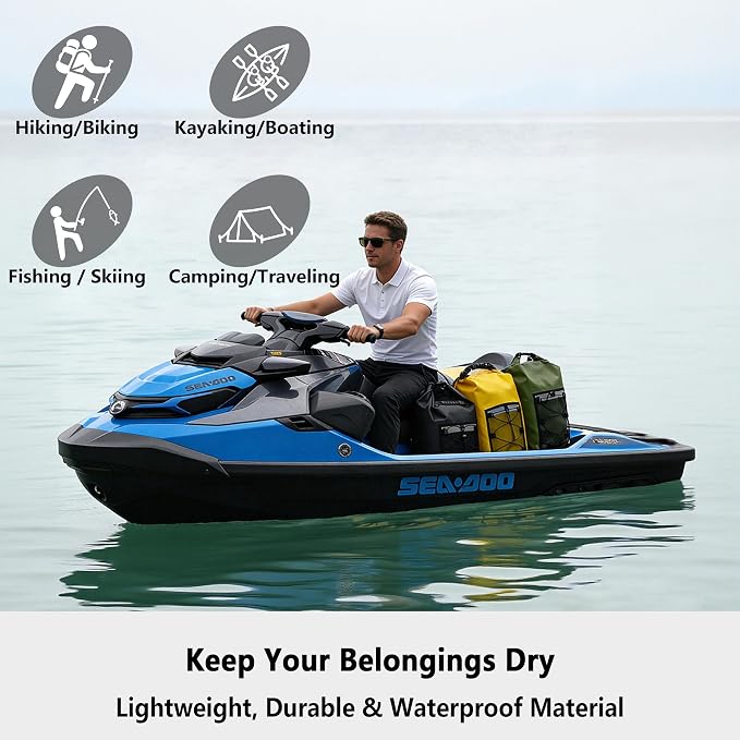 SHENDU 20L Waterproof Dry Bag - Roll-Top Backpack w/Waterproof Phone Case for Kayaking, Hiking, Camping, Boating, Beach Unisex (Black)