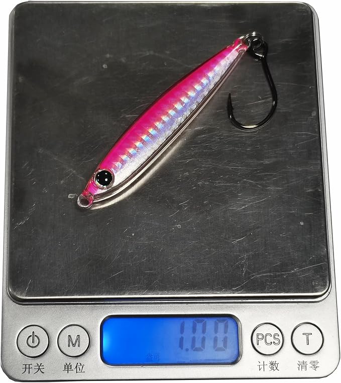 Kmucutie 5 Pieces Epoxy Resin Fishing Jig Lure Great for Inshore and Offshore Game Fish,Artificial Lures for Grouper,Dogtooth,Bass Salmon