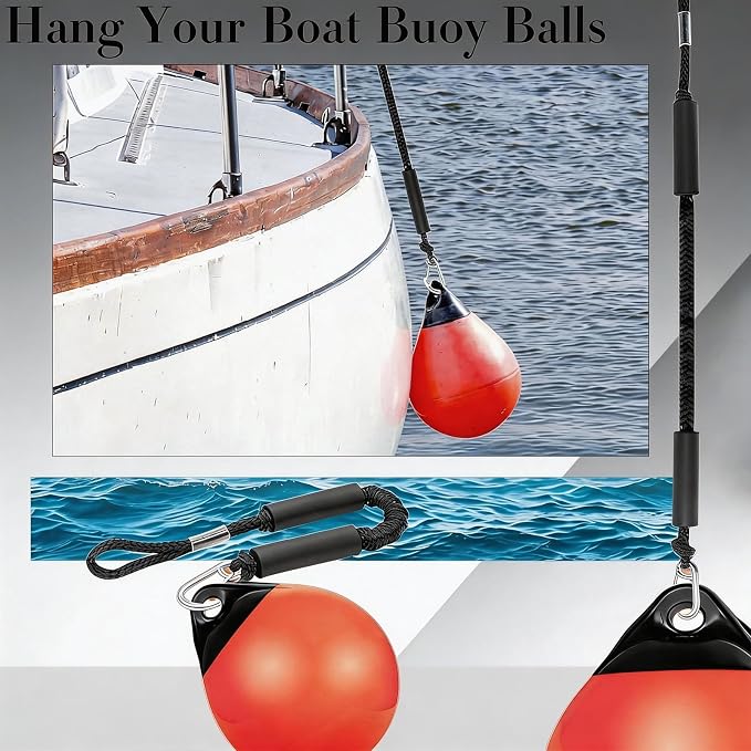 2 PK Black Bungee Dock Lines for Boats 3 FT with 316 Stainless Clip Boat Accessories Marine Grade Boat Rope Boating Accessories Boat Dock Lines Jet Ski or PWC Mooring Boat Lines & Dock Ties