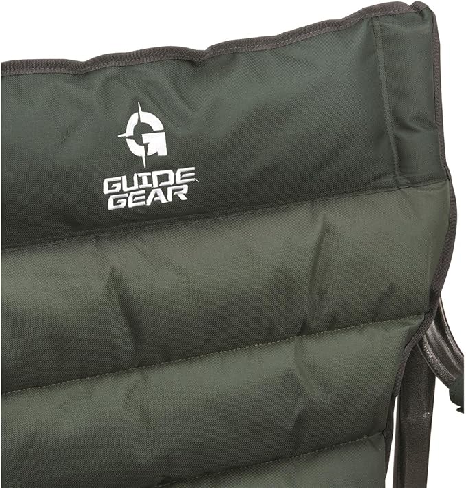 Guide Gear XL Comfort Padded Director’s Camp Chair; 400-lb. Capacity, for Camping, Fishing or by the Beach and Swimming Pool Green