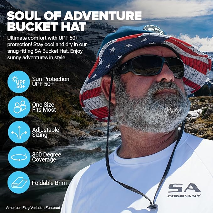 Soul of Adventure Bucket Hat | UV 50+ for Adults | Sun Protection with Adjustable Fit, Moisture-Wicking Fabric