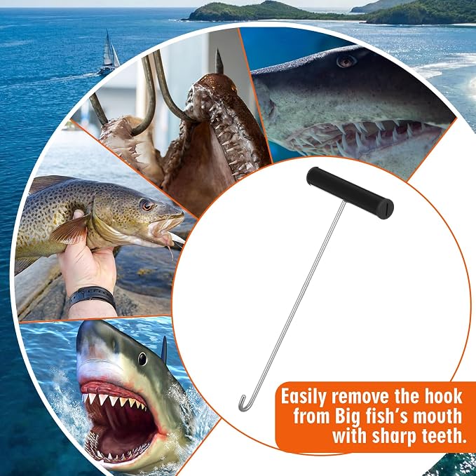 10 Inch Heavy Duty Saltwater Fish Hook Remover Fish Dehooker Tool Stainless Steel Fishing Hook Removal Tool Extractor with Solid Anodized Aluminum Handle