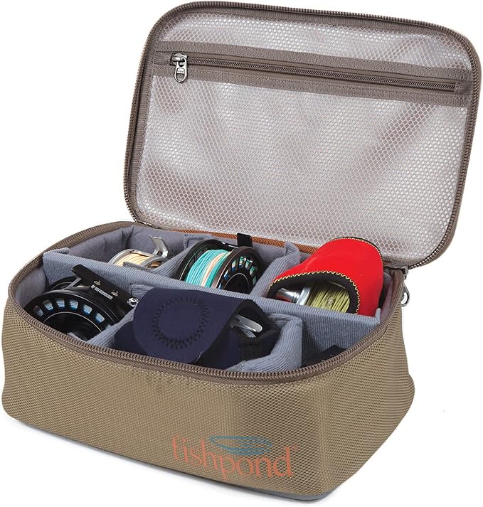 fishpond Ripple Reel Case, Large, Sand/Saddle Brown