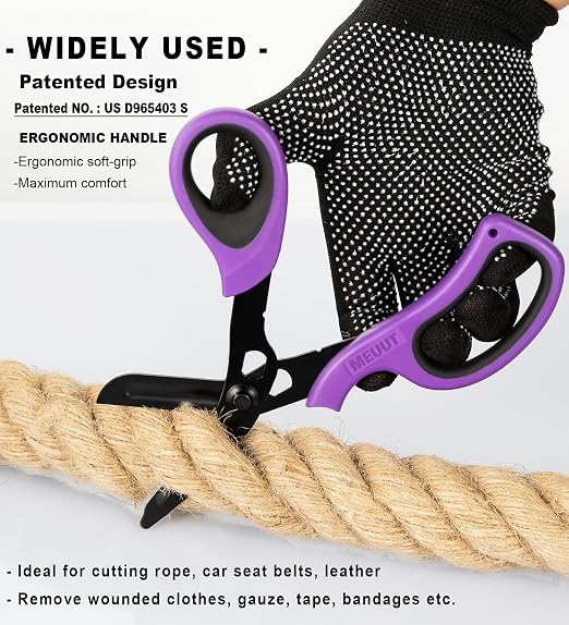 MEUUT 2 Pack Trauma Shears Patented Bandage Scissors for Left and Right Hand - Medical Supplies with 8 inch Heavy Duty Medical Scissors for EMT Workers Nurses