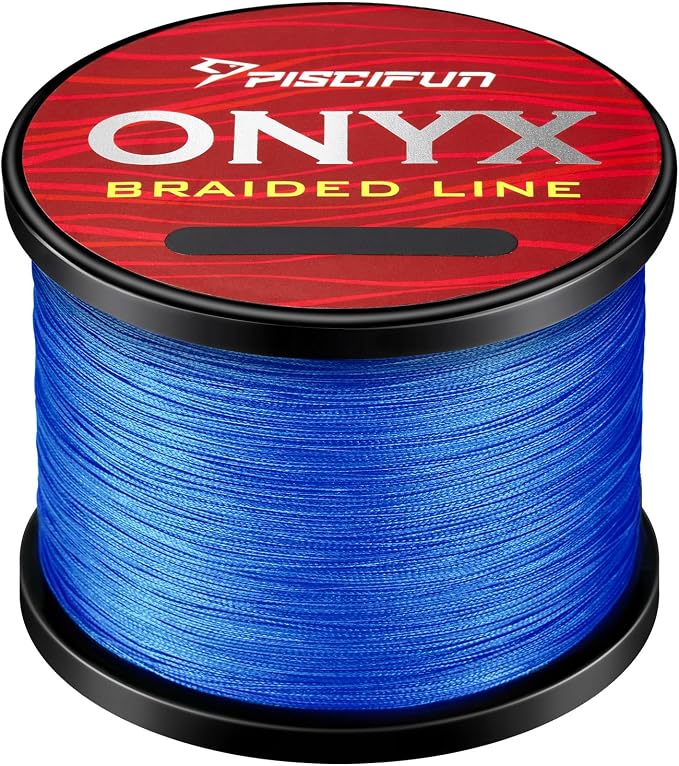 Piscifun Onyx Braided Fishing Line, Superline Abrasion Resistant Braided Lines, Zero Stretch Super Strong, Low Memory, Fast Water Cutting PE Fishing Lines, 6lb-150lb