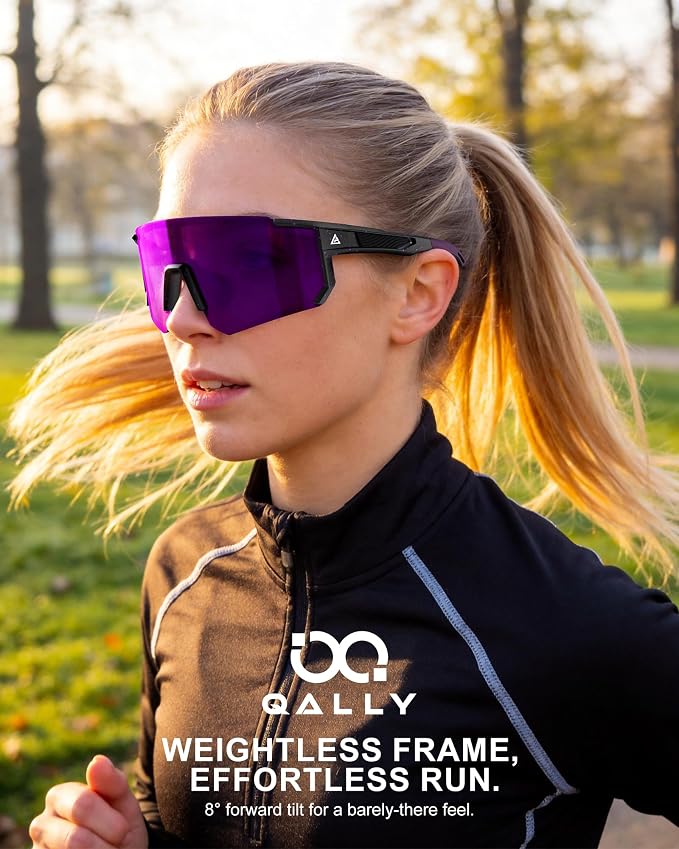 Polarized Sports Sunglasses for Men Women, UV400 Protection Mens Sunglasses Wrap Around Sun Glasses for Cycling Running