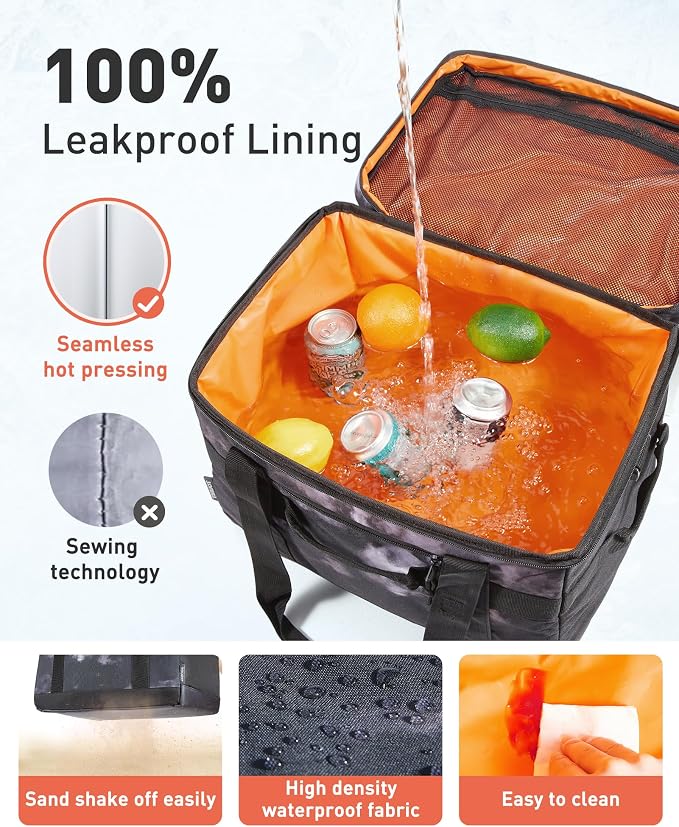 TOURIT Soft Sided Cooler Bag Insulated 30/48/60 Cans, Large Collapsible & Leakproof Ice Chest for Picnic, Beach, Camping, Travel, Sports Fan Coolers