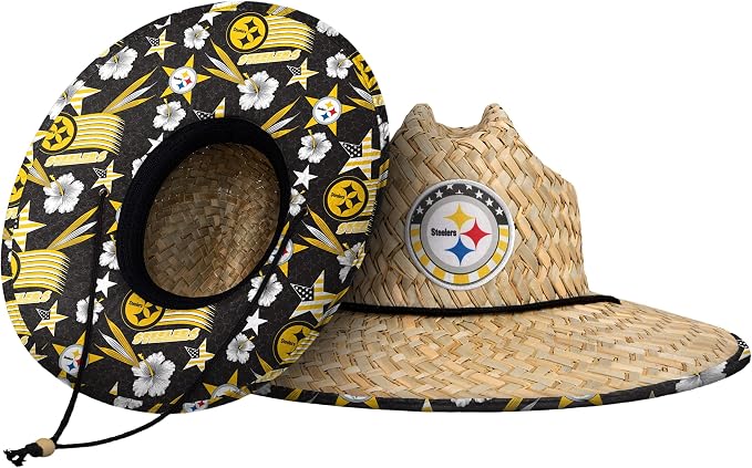 FOCO Men's NCAA College Team Logo Floral Straw Sun Hat
