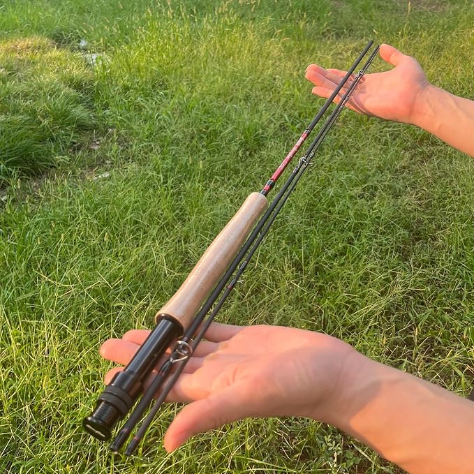 Aventik Riverflow Fly Fishing Rod: 3-Piece (6'1" 0/1wt, 7'3" 2/3wt) & 4-Piece (9'0" 5/6wt) Ultralight Graphite Travel Rod, High Modulus Fast Action Carbon Fiber Rod with Tube